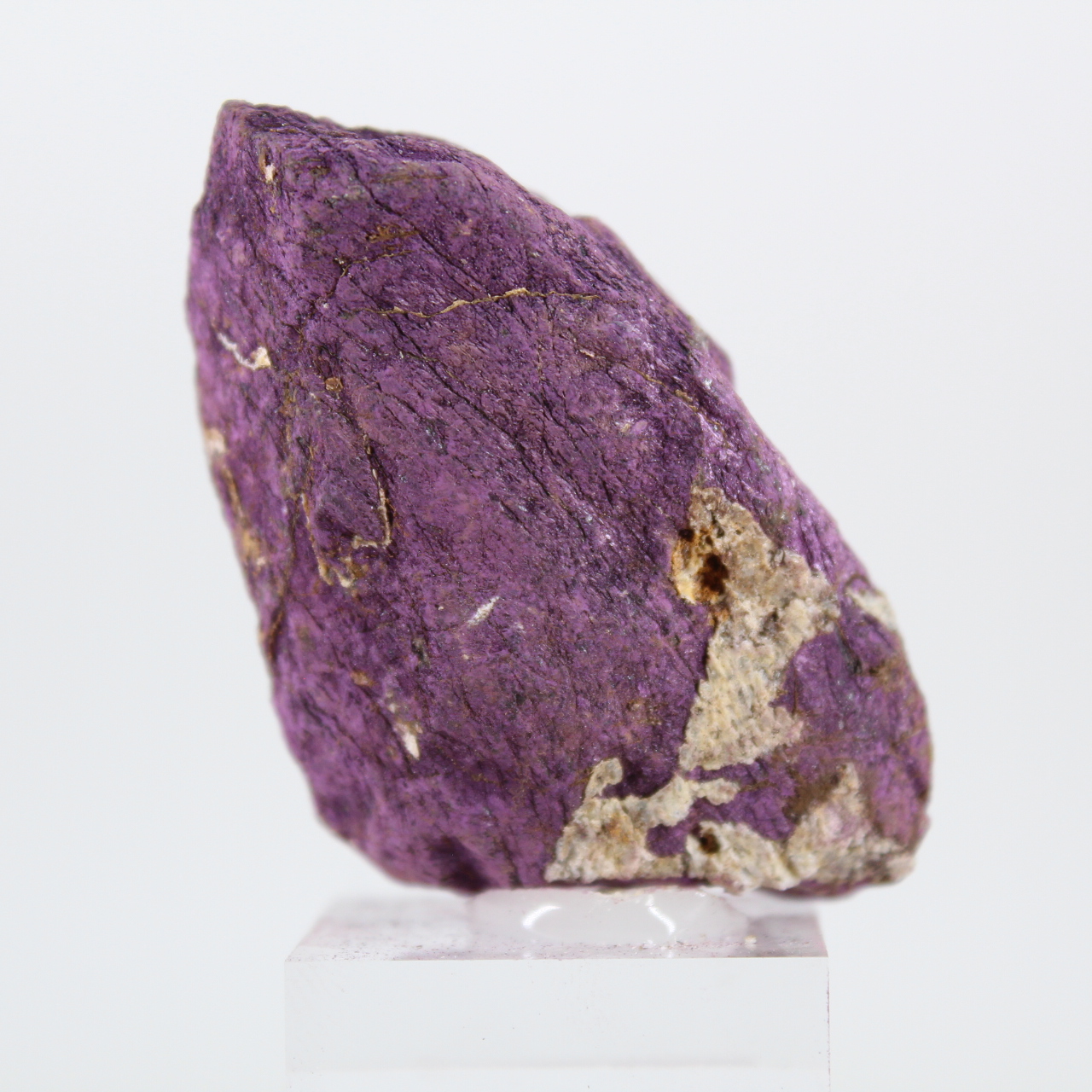 Purpurite bruta portuguesa – Espécime mineralógico sobre suporte